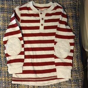 Gymboree red/gray striped shirt